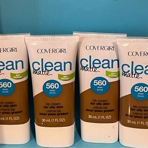 New Set of 4 Covergirl Clean Matte 560 Deep BB Cream For Oily Skin